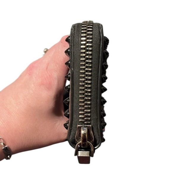 Christian Louboutin Studded Black Panettone Wallet with red interior. - Picture 6 of 13